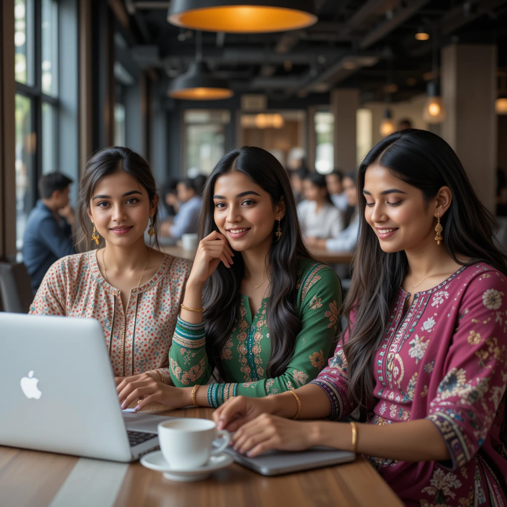 A vibrant kitchen scene with multi-generational Indian family cooking a traditional meal with millet, turmeric, and fresh vegetables, symbolizing healthy lifestyle habits. 